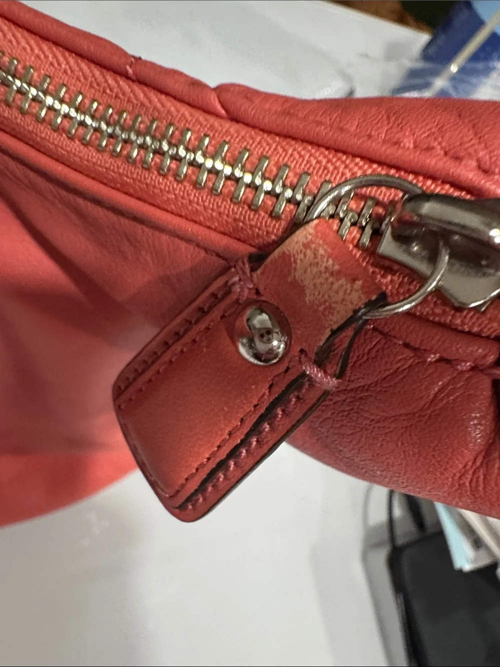 Coach Kristin Coral Pink Leather Shoulder Bag